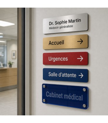 Signaletique de cabinet medical en plaques gravees finitions speciales
