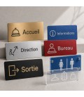 Plaques signaletiques personnalisees gravees finitions speciales pour accueil et bureaux