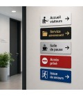 Signalétique directionnelle personnalisée en plastique bicouche gravé pour entreprise